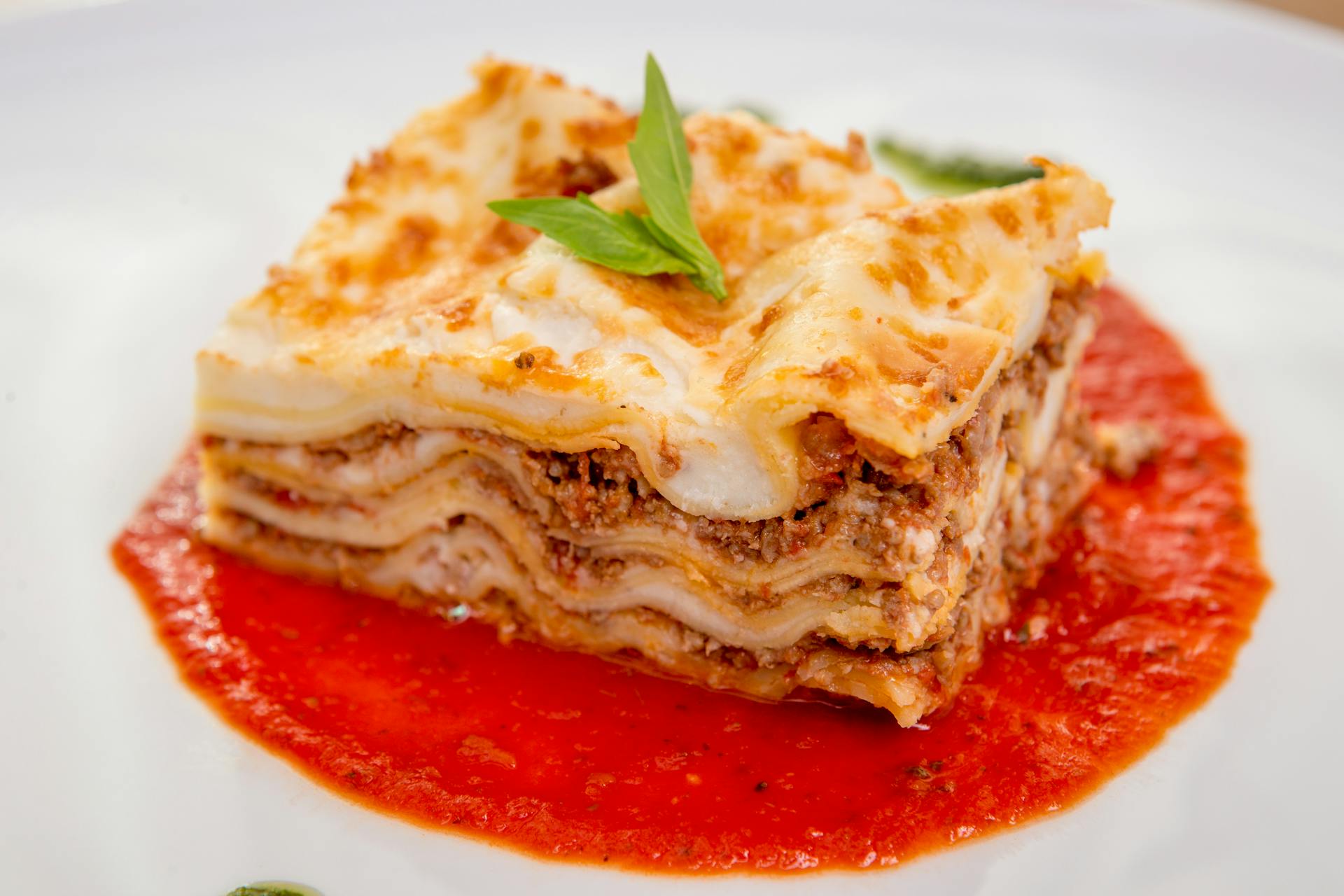 a photo of lasagna